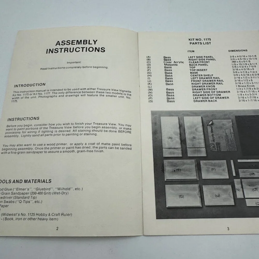Treasure View Vignette Kit Assembly Instructions ONLY